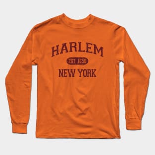 Harlem NY Arch Distressed, Retro Print Long Sleeve T-Shirt